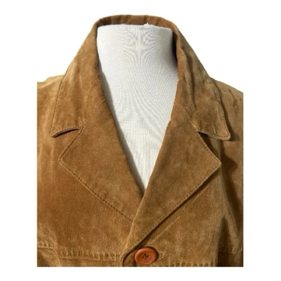 Vintage, Men's Brown Suede Trench style Coat - Picture 5 of 12